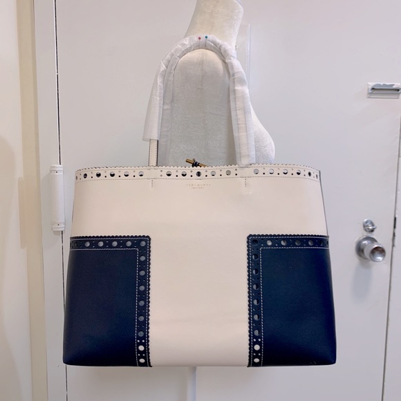 TORY BURCH Block-T Brogue Tote - Picture 1 of 7